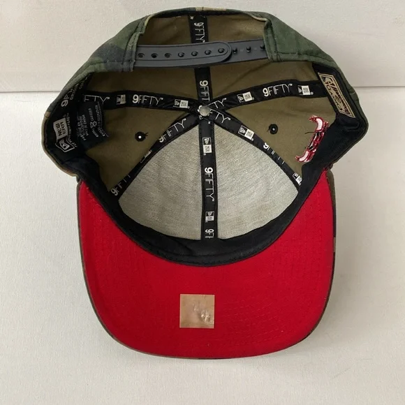 NEW ERA 9Fifty NBA Chicago Bulls GREEN CAMO Snapback Baseball Hat Cap HARDWOOD